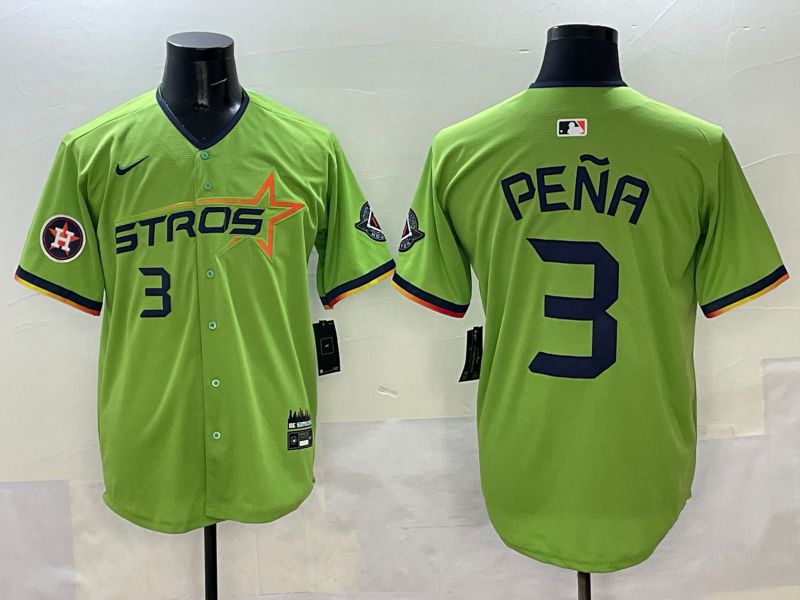 Men Houston Astros 3 Pena Green three generations Joint Name 2025 Nike MLB Jersey style 6